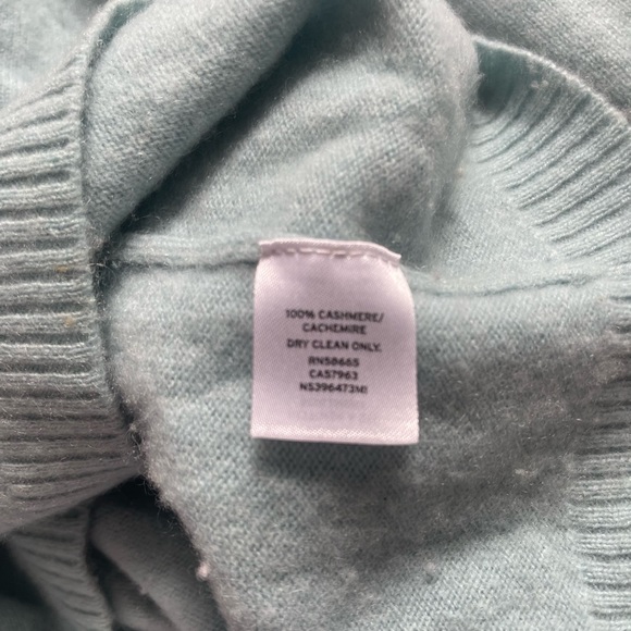 Nordstrom Signature Blue Cashmere V-Neck Sweater Size XS - Picture 5 of 10